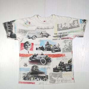 Sport Service T-Shirt Men’s L White Vintage 80s 90s Indy 500 Racing Indianapolis